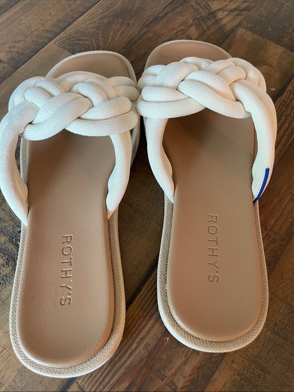 Rothy's Cream Braided Knot Slide Sandals - Picture 2 of 3
